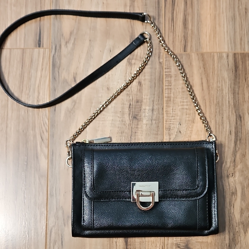 Ivanka Trump Women's Black Crossbody Bag with Gold Chain